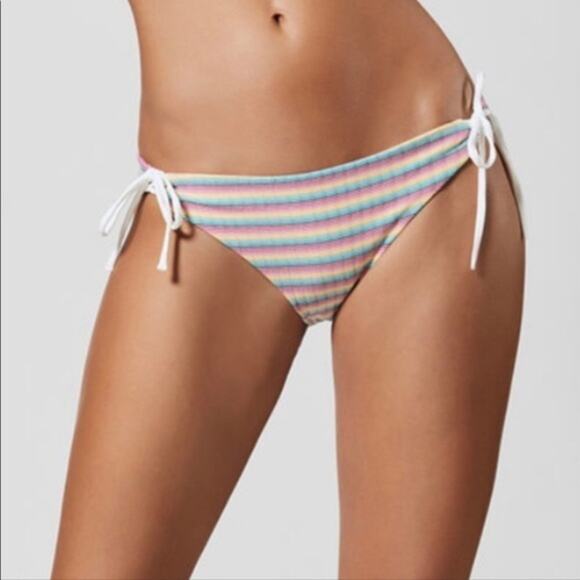 Onia Erica Rainbow Stripe Side Tie Bikini Bottom Large NWT - Picture 2 of 8